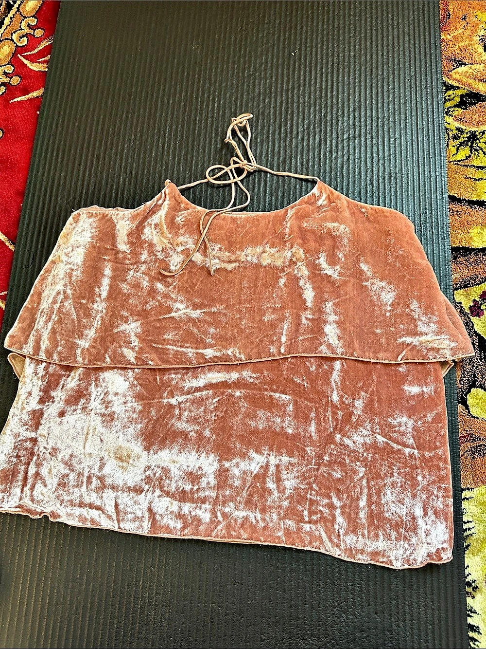 alice + olivia Marybeth Velvet Halter Top Pink Medium